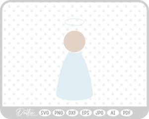 Angel Hand Drawn Christmas Wings Halo SVG PNG DXF – Cricut Silhouette Cutting File