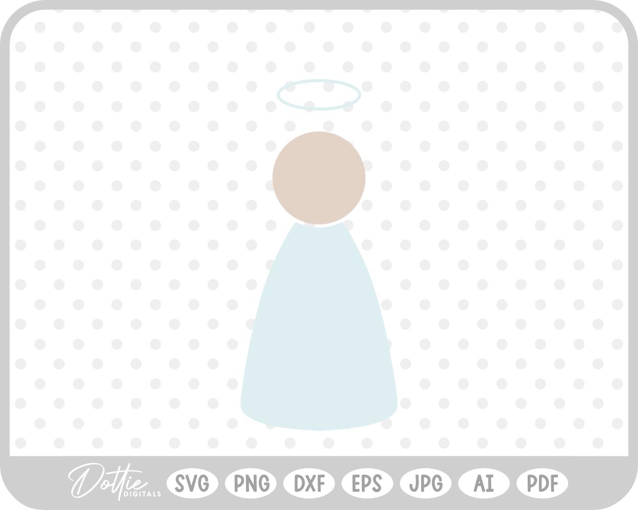 Angel Hand Drawn Christmas Wings Halo SVG PNG DXF – Cricut Silhouette Cutting File