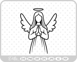 Angel Wings Halo Christmas Christian Jesus Religion Church SVG PNG DXF – Cricut Silhouette Cutting File