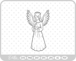 Angel Wings Halo Christmas Christian Jesus Religion Church SVG PNG DXF – Cricut Silhouette Cutting File