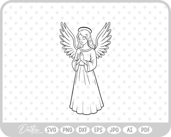 Angel Wings Halo Christmas Christian Jesus Religion Church SVG PNG DXF – Cricut Silhouette Cutting File