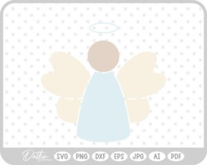 Angel Hand Drawn Christmas Wings Halo SVG PNG DXF – Cricut Silhouette Cutting File