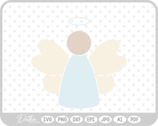 Angel Hand Drawn Christmas Wings Halo SVG PNG DXF – Cricut Silhouette Cutting File