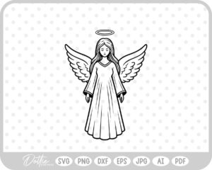 Angel Wings Halo Christmas Christian Jesus Religion Church SVG PNG DXF – Cricut Silhouette Cutting File
