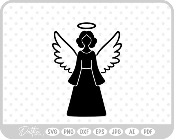 Angel Wings Halo Christmas Christian Jesus Religion Church SVG PNG DXF – Cricut Silhouette Cutting File