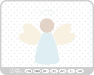 Angel Hand Drawn Christmas Wings Halo SVG PNG DXF – Cricut Silhouette Cutting File