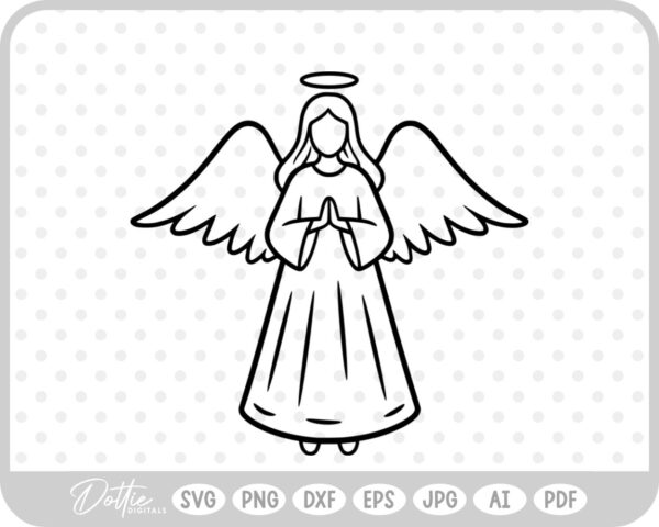 Angel Wings Halo Christmas Christian Jesus Religion Church SVG PNG DXF – Cricut Silhouette Cutting File