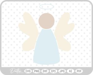 Angel Hand Drawn Christmas Wings Halo SVG PNG DXF – Cricut Silhouette Cutting File