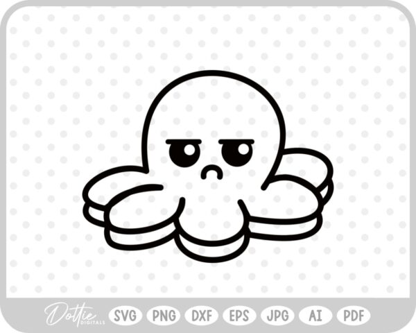 Angry Octopus Plushie SVG PNG DXF – Cricut Silhouette Cutting File
