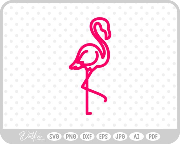 Flamingo Neon Sign SVG PNG DXF – Cricut Silhouette Cutting File