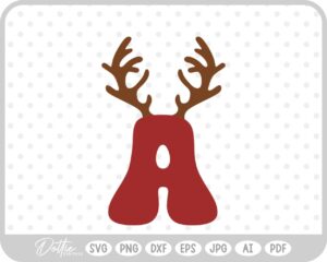 A Festive Christmas Alphabet Letter Antler Santa SVG PNG DXF – Cricut Silhouette Cutting File