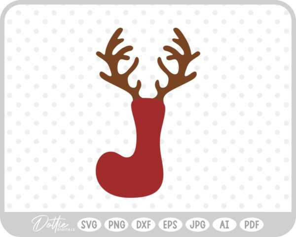 J Festive Christmas Alphabet Letter Antler Santa SVG PNG DXF – Cricut Silhouette Cutting File