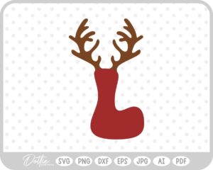 L Festive Christmas Alphabet Letter Antler Santa SVG PNG DXF – Cricut Silhouette Cutting File