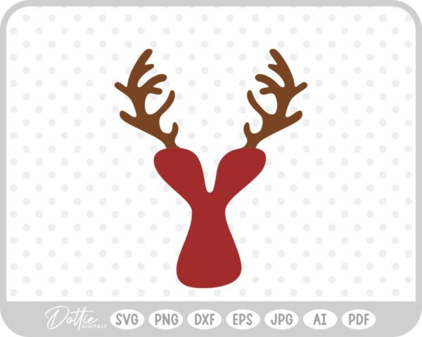 Y Festive Christmas Alphabet Letter Antler Santa SVG PNG DXF – Cricut Silhouette Cutting File