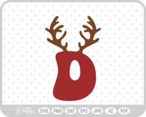 D Festive Christmas Alphabet Letter Antler Santa SVG PNG DXF – Cricut Silhouette Cutting File