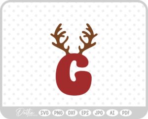 G Festive Christmas Alphabet Letter Antler Santa SVG PNG DXF – Cricut Silhouette Cutting File
