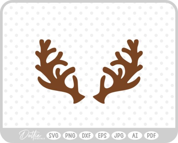 Reindeer Buck Stag Deer Antler Christmas Santa Sleigh SVG PNG DXF – Cricut Silhouette Cutting File