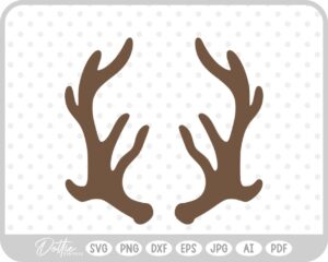 Deer Buck Stag Antlers Christmas Reindeer Hunting SVG PNG DXF – Cricut Silhouette Cutting File