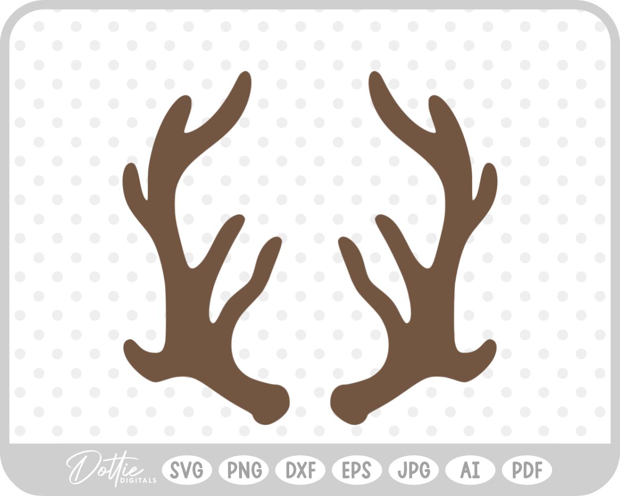 Deer Buck Stag Antlers Christmas Reindeer Hunting SVG PNG DXF – Cricut Silhouette Cutting File