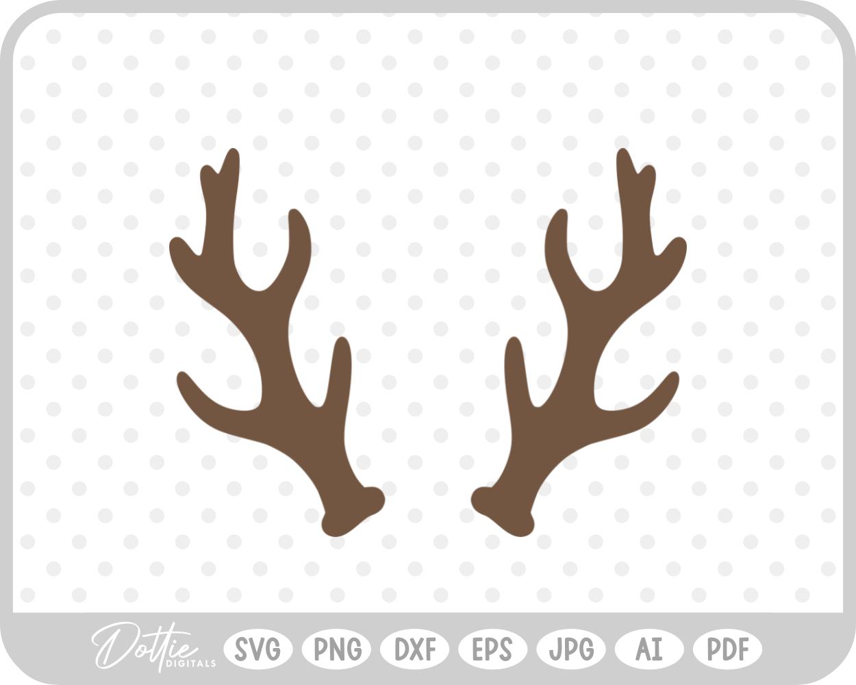 Deer Buck Stag Antlers Christmas Reindeer Hunting SVG PNG DXF – Cricut Silhouette Cutting File