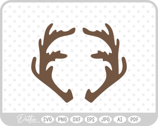 Deer Buck Stag Antlers Christmas Reindeer Hunting SVG PNG DXF – Cricut Silhouette Cutting File