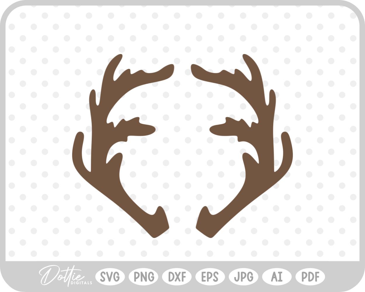 Deer Buck Stag Antlers Christmas Reindeer Hunting SVG PNG DXF – Cricut Silhouette Cutting File