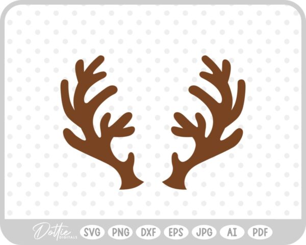 Reindeer Buck Stag Deer Antler Christmas Santa Sleigh SVG PNG DXF – Cricut Silhouette Cutting File