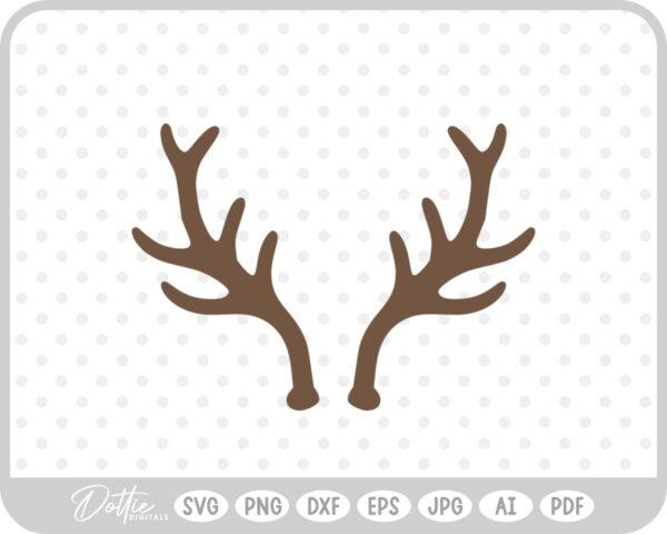 Deer Buck Stag Antlers Christmas Reindeer Hunting SVG PNG DXF – Cricut Silhouette Cutting File