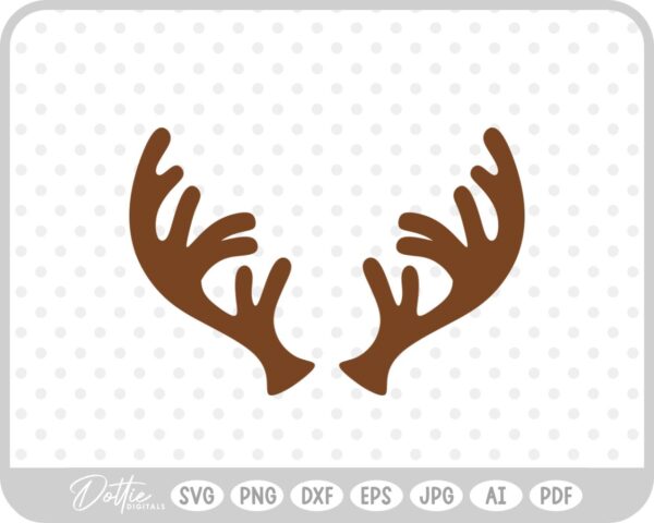 Reindeer Buck Stag Deer Antler Christmas Santa Sleigh SVG PNG DXF – Cricut Silhouette Cutting File