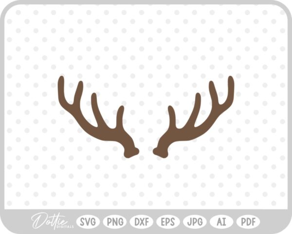 Deer Buck Stag Antlers Christmas Reindeer Hunting SVG PNG DXF – Cricut Silhouette Cutting File