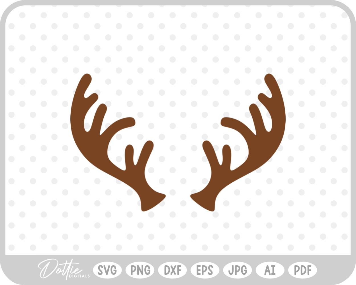Reindeer Buck Stag Deer Antler Christmas Santa Sleigh SVG PNG DXF – Cricut Silhouette Cutting File