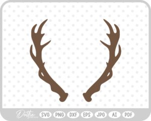 Deer Buck Stag Antlers Christmas Reindeer Hunting SVG PNG DXF – Cricut Silhouette Cutting File