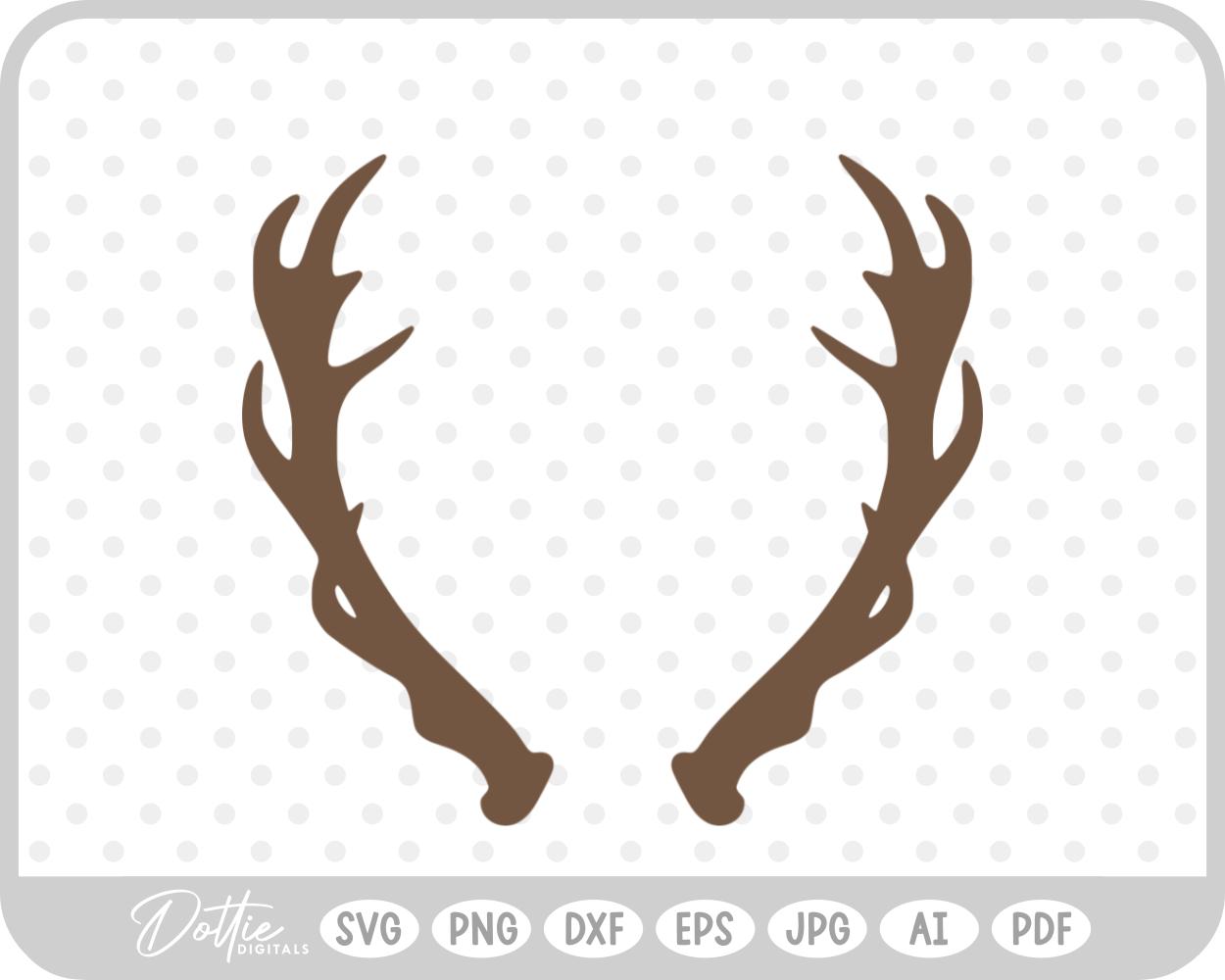 Deer Buck Stag Antlers Christmas Reindeer Hunting SVG PNG DXF – Cricut Silhouette Cutting File