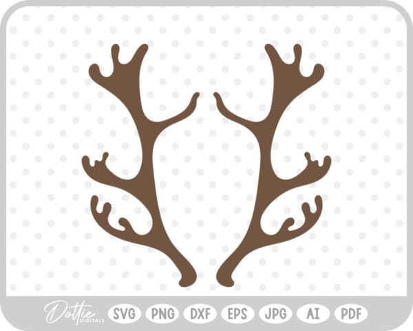 Deer Buck Stag Antlers Christmas Reindeer Hunting SVG PNG DXF – Cricut Silhouette Cutting File