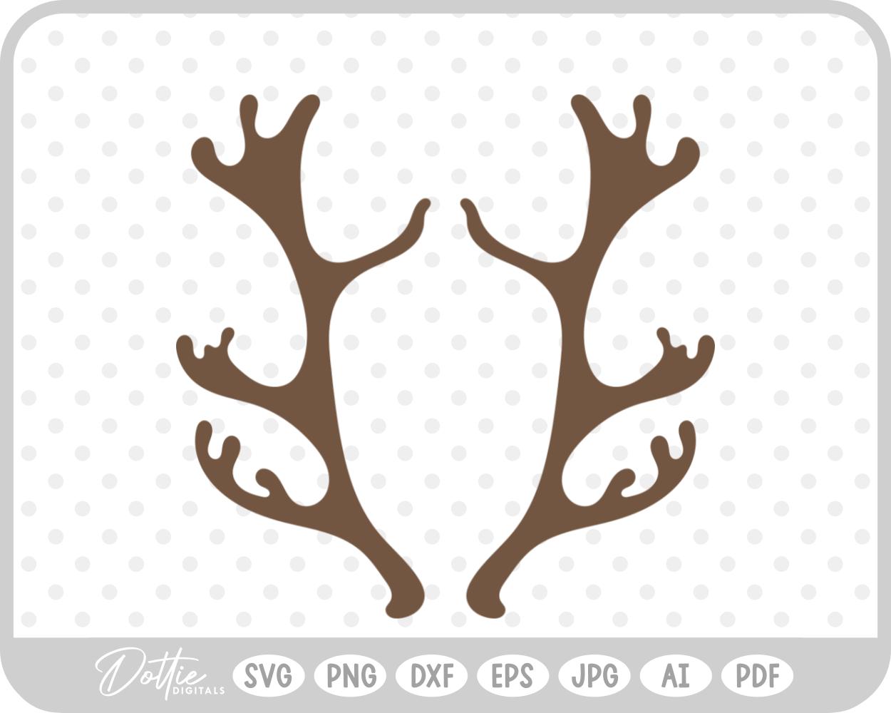 Deer Buck Stag Antlers Christmas Reindeer Hunting SVG PNG DXF – Cricut Silhouette Cutting File