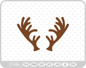 Reindeer Buck Stag Deer Antler Christmas Santa Sleigh SVG PNG DXF – Cricut Silhouette Cutting File