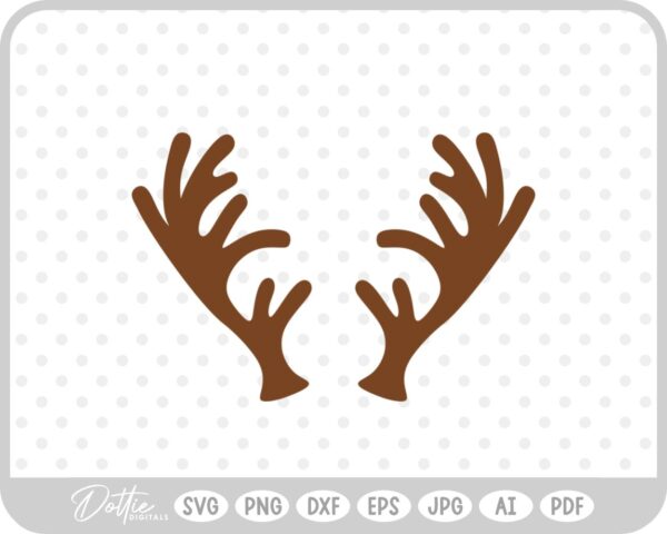 Reindeer Buck Stag Deer Antler Christmas Santa Sleigh SVG PNG DXF – Cricut Silhouette Cutting File