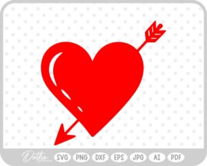 Arrow Heart Valentine's Day SVG PNG DXF – Cricut Silhouette Cutting File