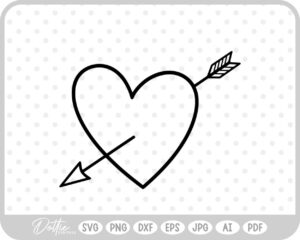 Arrow Heart Valentine's Day SVG PNG DXF – Cricut Silhouette Cutting File