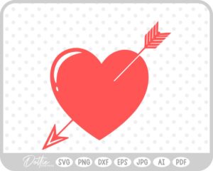 Arrow Heart Valentine's Day SVG PNG DXF – Cricut Silhouette Cutting File