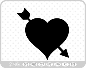 Arrow Heart Valentine's Day SVG PNG DXF – Cricut Silhouette Cutting File