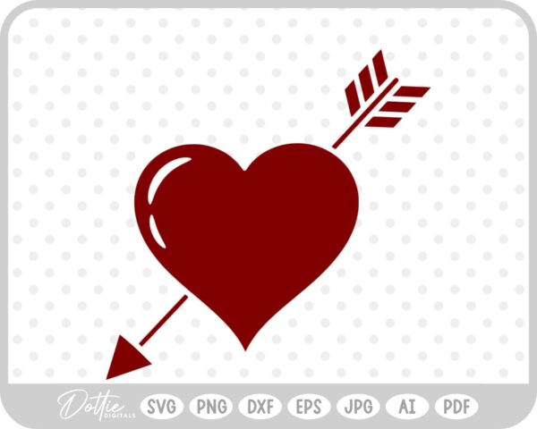 Arrow Heart Valentine's Day SVG PNG DXF – Cricut Silhouette Cutting File
