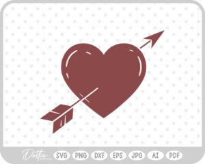 Arrow Heart Valentine's Day SVG PNG DXF – Cricut Silhouette Cutting File