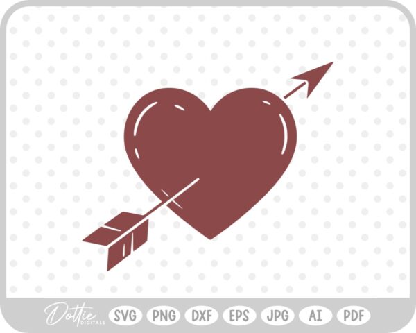 Arrow Heart Valentine's Day SVG PNG DXF – Cricut Silhouette Cutting File