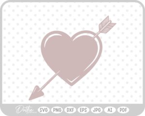 Arrow Heart Valentine's Day SVG PNG DXF – Cricut Silhouette Cutting File