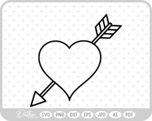 Arrow Heart Valentine's Day SVG PNG DXF – Cricut Silhouette Cutting File