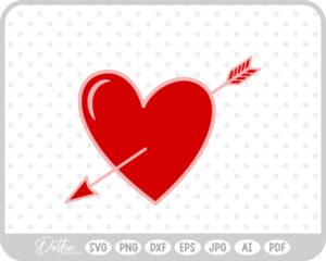 Arrow Heart Valentine's Day SVG PNG DXF – Cricut Silhouette Cutting File