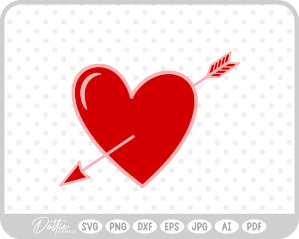 Arrow Heart Valentine's Day SVG PNG DXF – Cricut Silhouette Cutting File