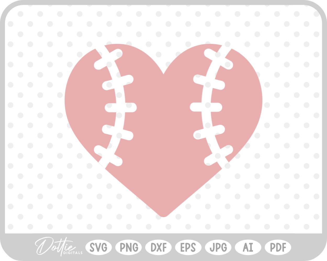 Baseball Heart SVG PNG DXF – Cricut Silhouette Cutting File