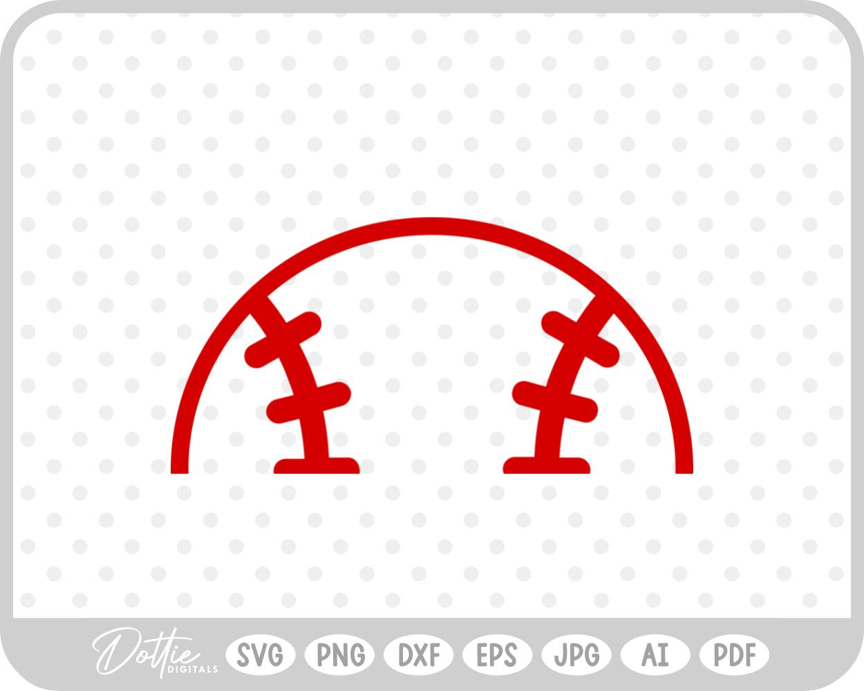 Baseball Half SVG PNG DXF – Cricut Silhouette Cutting File